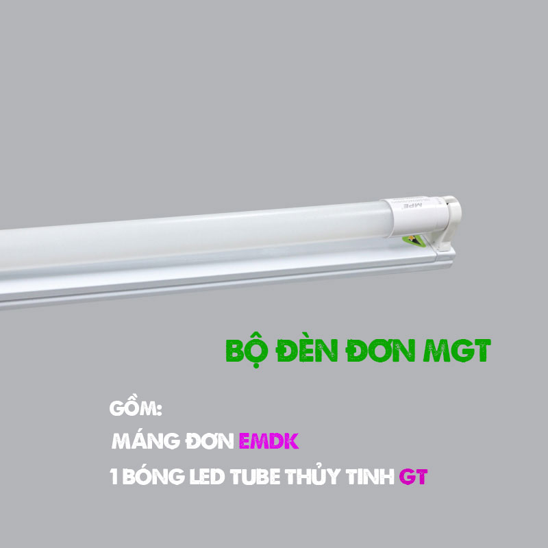 Bộ đèn LED MPE Tube đơn bóng thủy tinh 6 tấc 9w MGT-110T